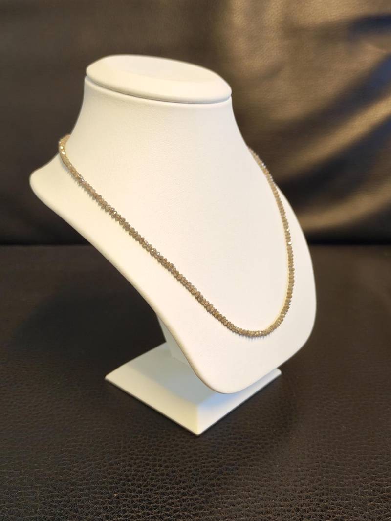 Natural Diamond Faceted Beads Necklace | 31.46 Ct Fine Cut & Polished Silver Clasp von SLalwaniGermany