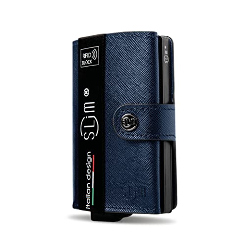 SLim Geldbörse für Herren & Damen Smart Wallet kartenetui mit Münzfach & RFID Schutz Portmonee Portemonnaie Made in Italy von SLim
