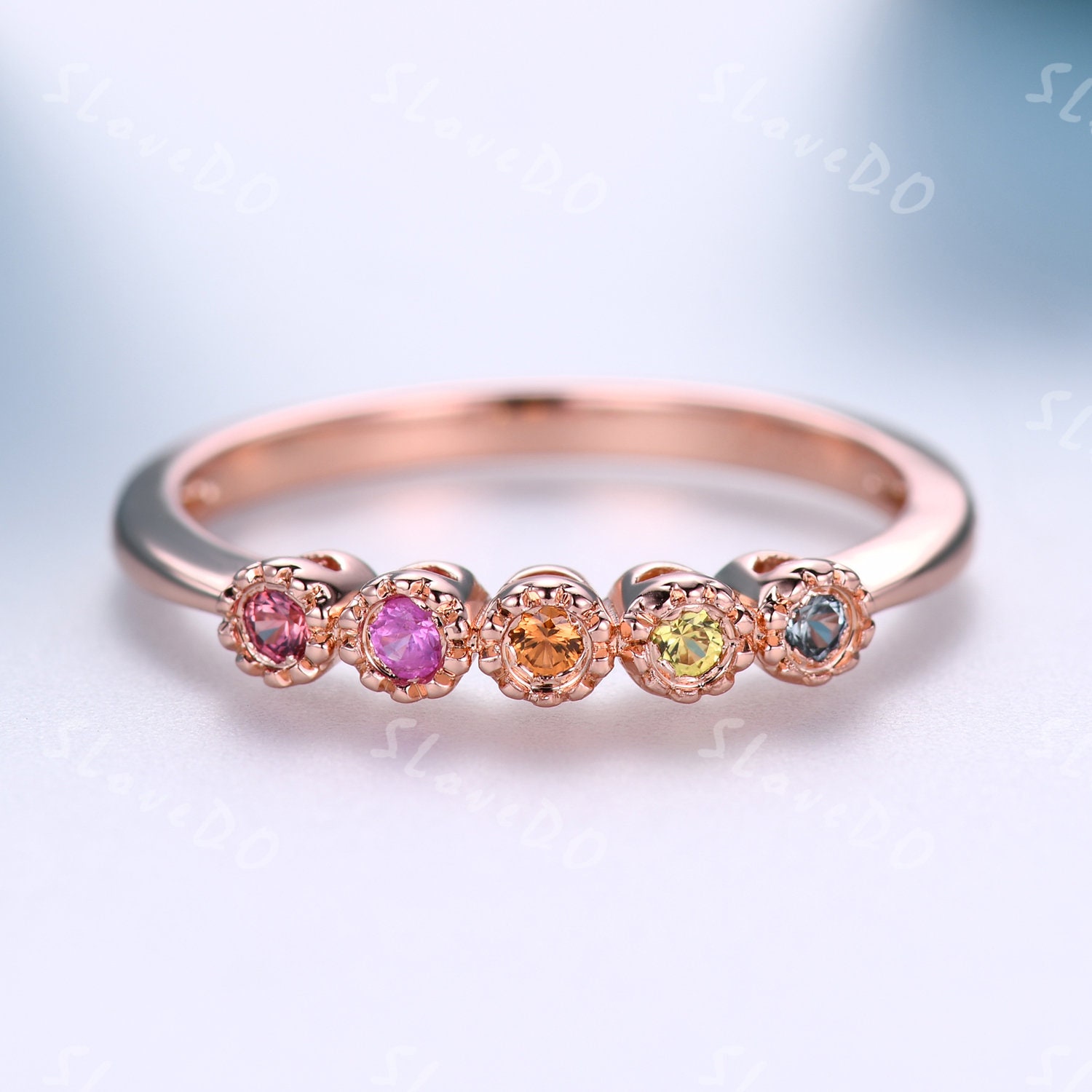 Personalisierter Geburtsstein Schmuck, Exquisites Hohles Herz Design, 5 Stk Familie Ring Geschenk, Personalisierte Geschenke, Mutter Geschenk, Ringe von SLoveDO