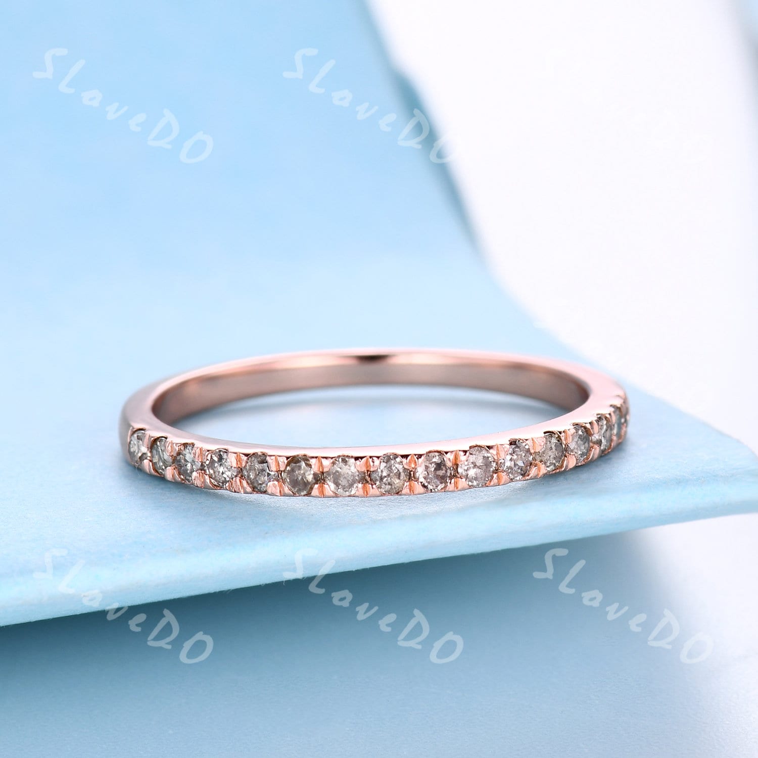 Salz Und Pfeffer Diamant Ehering Halbe Ewigkeit Ring Für Frauen Roségold Petite Stapeln Passende Jahrestag Geschenk von SLoveDO