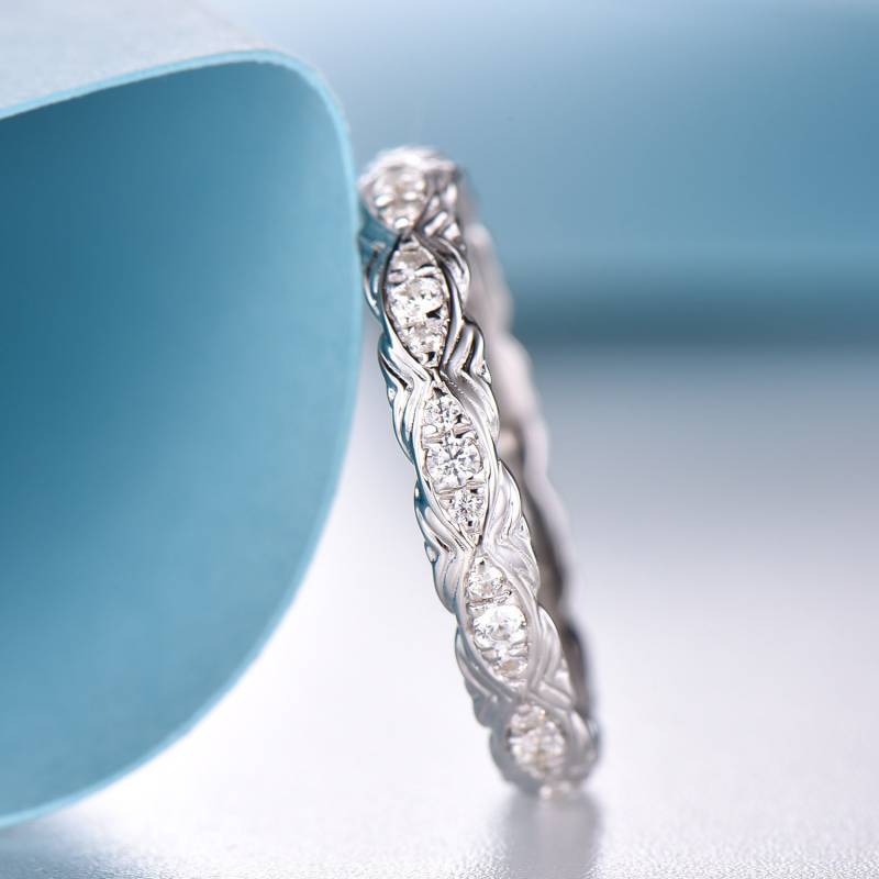 Vintage 14K Gold Diamant Ehering Eternity Stacking Band von SLoveDO