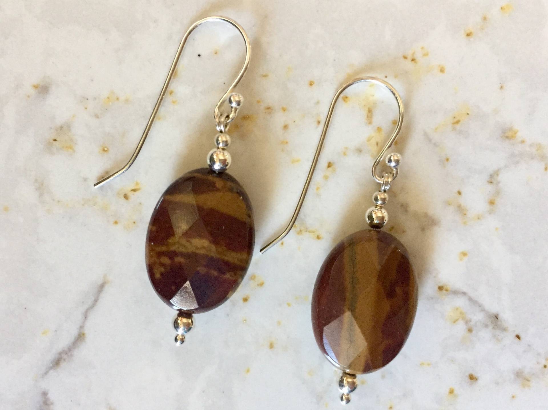 Herbst-Achat Ohrringe Mit Sterling Silberperlen Und Ausführungen Herbst-Achat Ohrringe Mit Sterling Silberperlen Und Ausführungen von SLynetteJewelry