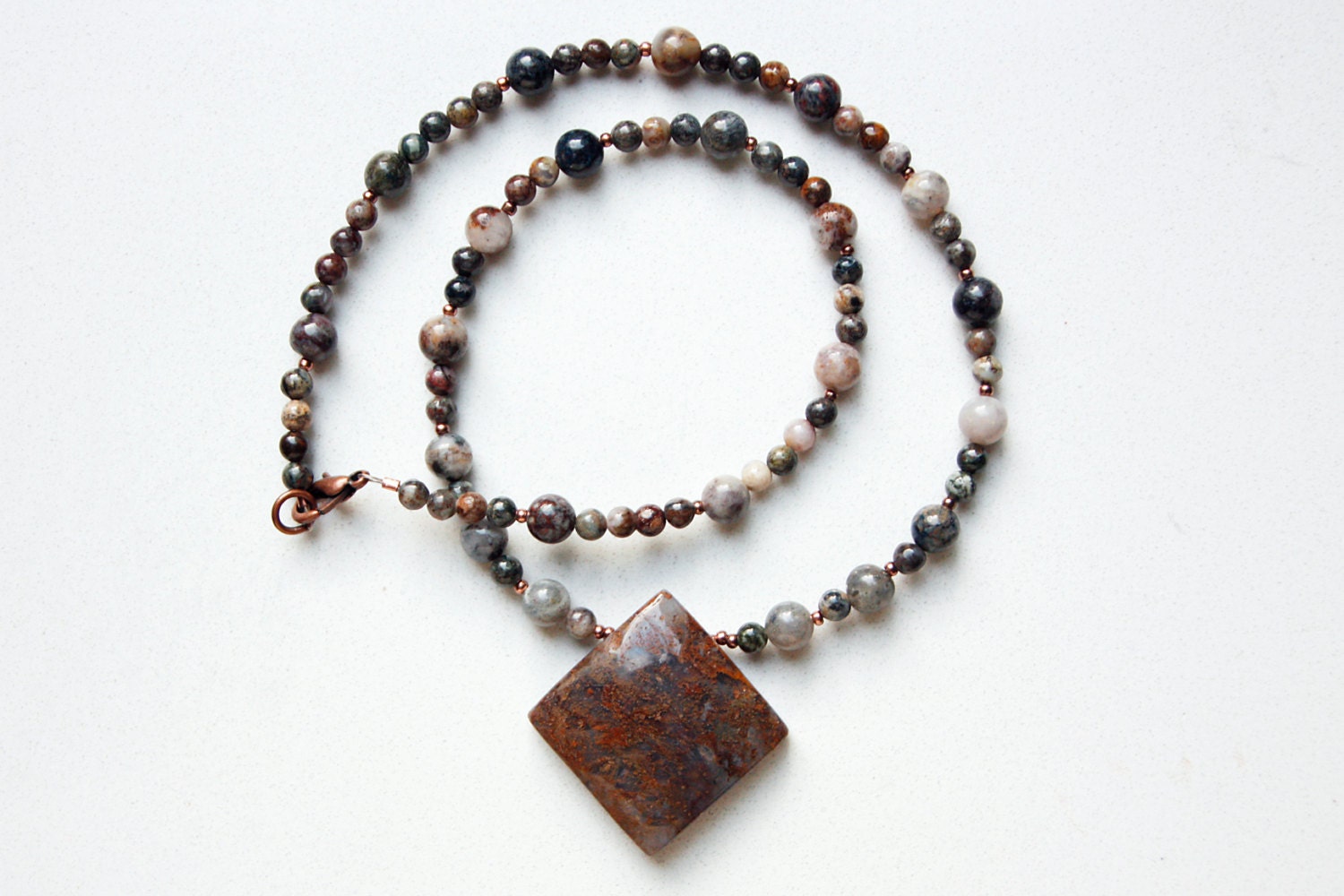 Pietersit Anhänger Perlenkette Mit Natürliche Stein Perlen Und Bronze Ausführungen Pietersit Anhänger Perlenkette Mit Natürliche Stein Perlen Und Bronze Ausführungen von SLynetteJewelry