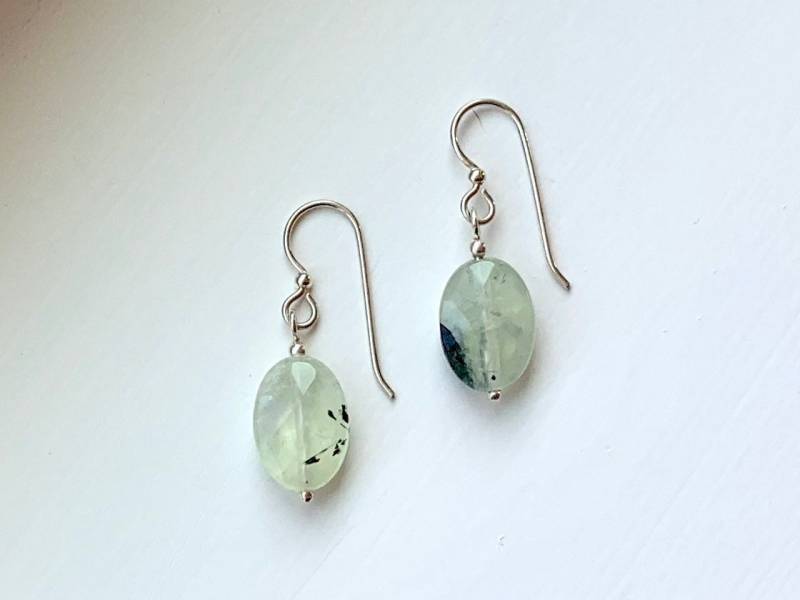 Prehnit Sterling Silber Ohrringe Prehnit Sterling Silber Ohrringe von SLynetteJewelry