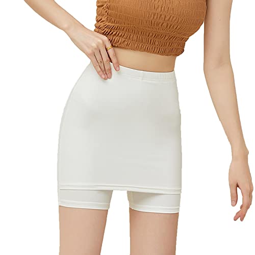 SM SunniMix Frauen Sicherheit kurze Hosen weiche Shorts Sommer unter Rock Shorts Femme Unterwäsche Sicherheitsshorts, weißes L von SM SunniMix