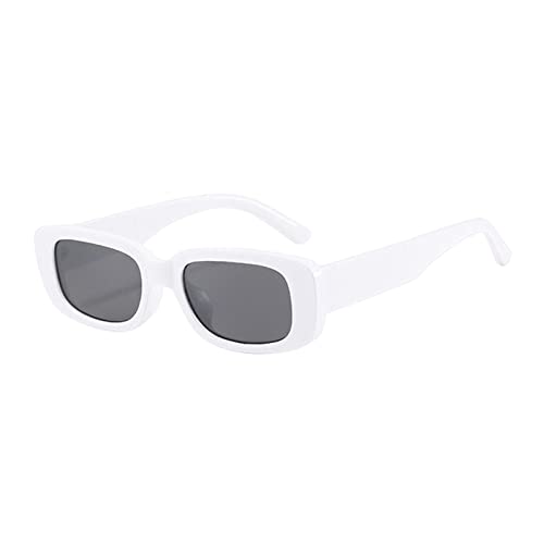 SM SunniMix Rechteckige Sonnenbrille im Vintage-Stil, langlebig, bequem, klobige Sonnenbrille für Kostümzubehör, Straßenbühne, Performance-Partys, Weiß von SM SunniMix