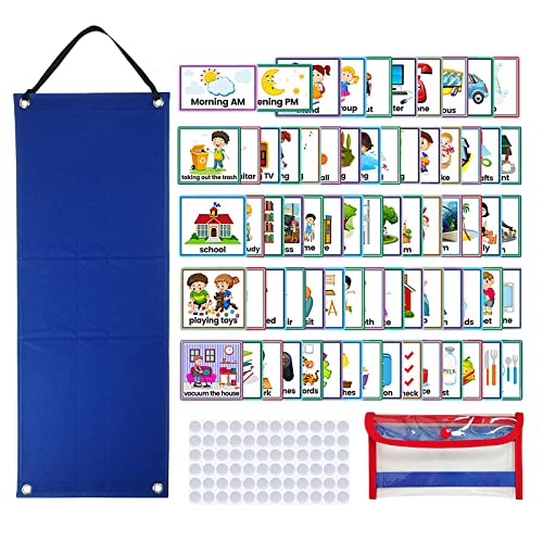 SM SunniMix Visueller Zeitplan-Kalender für Kinder, 70 Stück, visuelle Zeitplankarten, Lernmaterialien für die Schule von SM SunniMix
