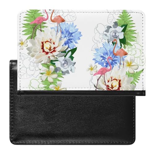 SMACQ Reisepass Hülle Blume Flamingo Passhülle Reisepassetui Reisezubehör Passport Holder Für Damen Herren von SMACQ