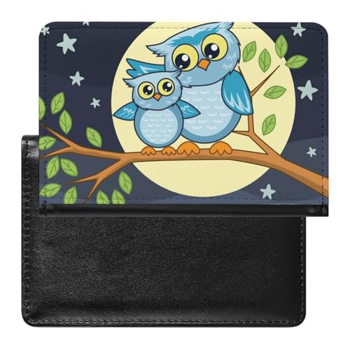 SMACQ Reisepass Hülle Cartoon Eule Passhülle Reisepassetui Reisezubehör Passport Holder Für Damen Herren von SMACQ