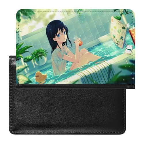 SMACQ Reisepass Hülle Cartoon Mädchen Passhülle Reisepassetui Reisezubehör Passport Holder Für Damen Herren von SMACQ