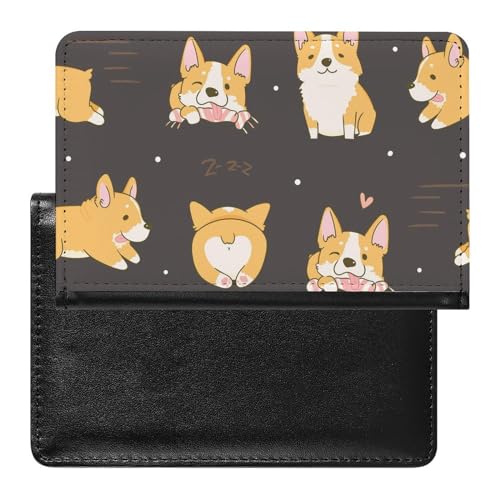 SMACQ Reisepass Hülle Corgi Niedlich Passhülle Reisepassetui Reisezubehör Passport Holder Für Damen Herren von SMACQ