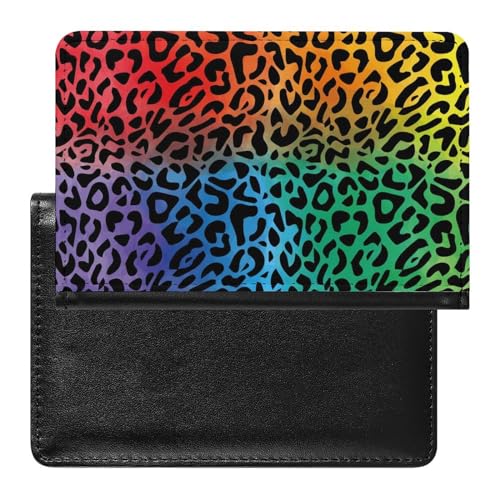 SMACQ Reisepass Hülle Farbe Leopard Passhülle Reisepassetui Reisezubehör Passport Holder Für Damen Herren von SMACQ