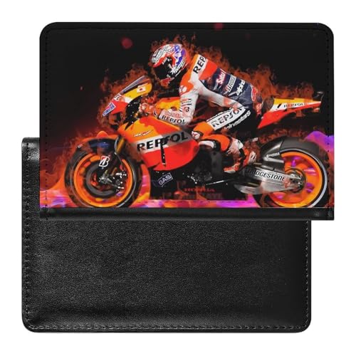 SMACQ Reisepass Hülle Feuer Motorrad Passhülle Reisepassetui Reisezubehör Passport Holder Für Damen Herren von SMACQ