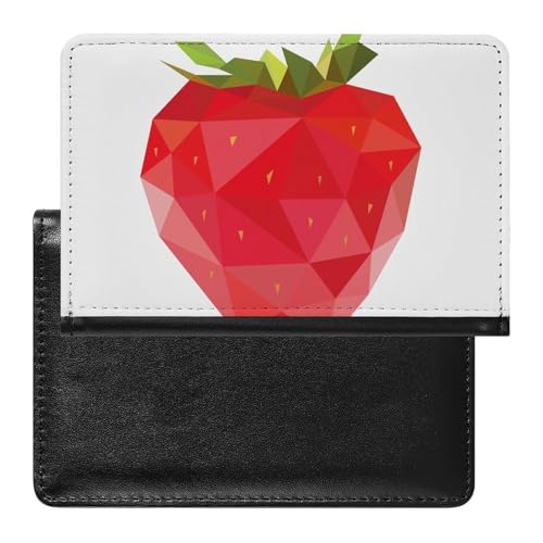 SMACQ Reisepass Hülle Geometrische Erdbeere Passhülle Reisepassetui Reisezubehör Passport Holder Für Damen Herren von SMACQ