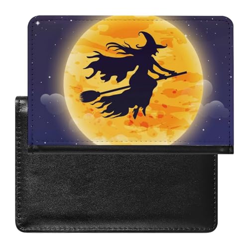 SMACQ Reisepass Hülle Hexe Mond Passhülle Reisepassetui Reisezubehör Passport Holder Für Damen Herren von SMACQ