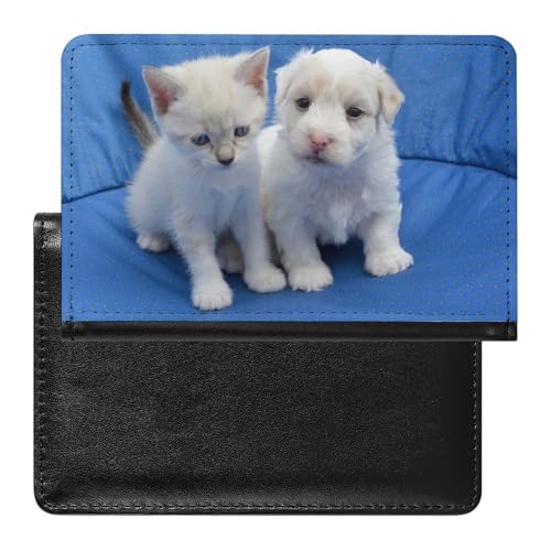 SMACQ Reisepass Hülle Kätzchen Und Welpe Passhülle Reisepassetui Reisezubehör Passport Holder Für Damen Herren von SMACQ