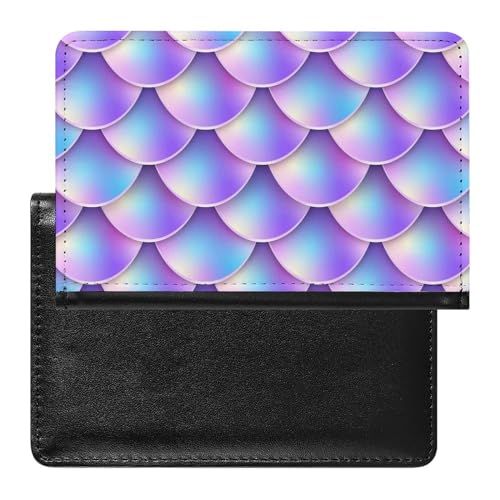 SMACQ Reisepass Hülle Lila Meerjungfrau Passhülle Reisepassetui Reisezubehör Passport Holder Für Damen Herren von SMACQ