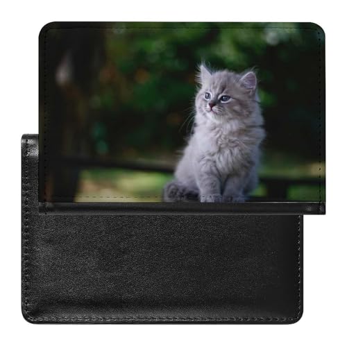 SMACQ Reisepass Hülle Niedliches Kätzchen Passhülle Reisepassetui Reisezubehör Passport Holder Für Damen Herren von SMACQ
