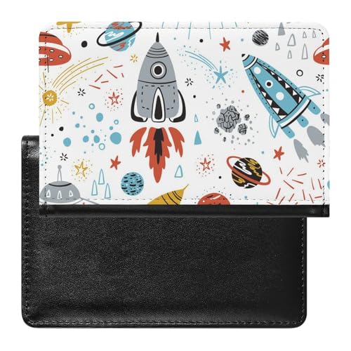 SMACQ Reisepass Hülle Rakete Passhülle Reisepassetui Reisezubehör Passport Holder Für Damen Herren von SMACQ