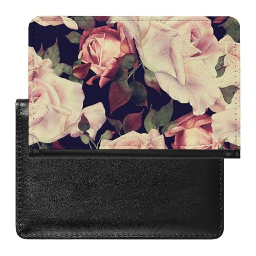 SMACQ Reisepass Hülle Retro Blumen Passhülle Reisepassetui Reisezubehör Passport Holder Für Damen Herren von SMACQ