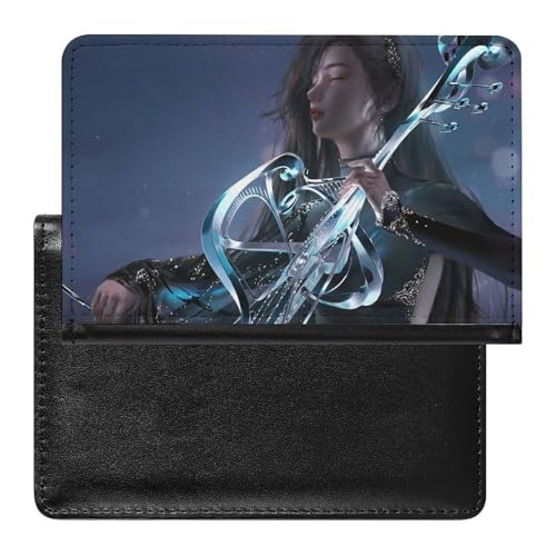 SMACQ Reisepass Hülle Violine Mädchen Passhülle Reisepassetui Reisezubehör Passport Holder Für Damen Herren von SMACQ