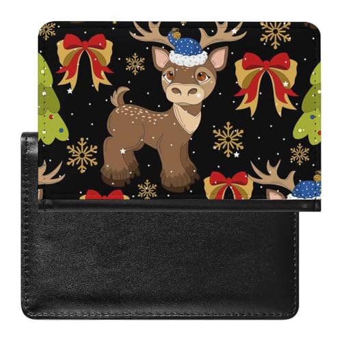 SMACQ Reisepass Hülle Weihnachts-Elch Passhülle Reisepassetui Reisezubehör Passport Holder Für Damen Herren von SMACQ