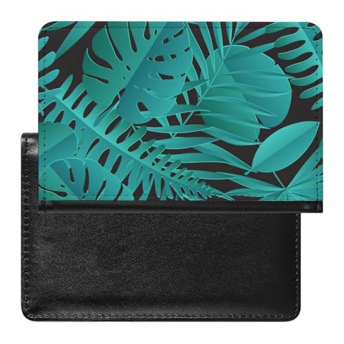 SMACQ Reisepasshülle Blaue Blätter Reisepass Tasche Reise Gadget Impfpass Hülle Für Damen Herren von SMACQ