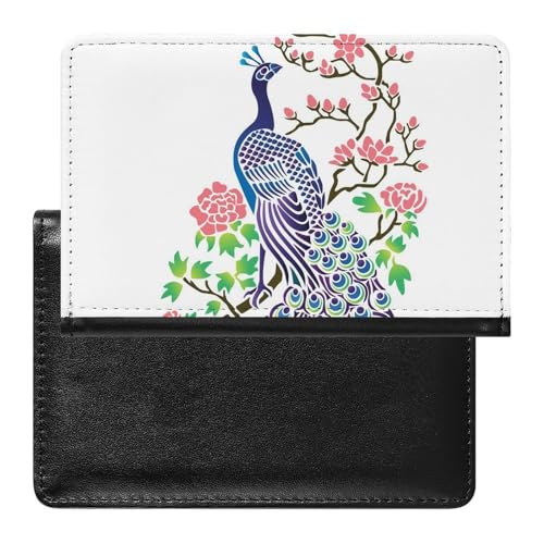 SMACQ Reisepasshülle Blaue Pfauenblume Reisepass Tasche Reise Gadget Impfpass Hülle Für Damen Herren von SMACQ