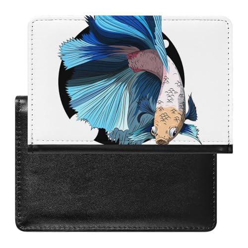 SMACQ Reisepasshülle Blauer Fisch Reisepass Tasche Reise Gadget Impfpass Hülle Für Damen Herren von SMACQ