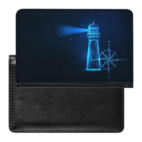 SMACQ Reisepasshülle Blauer Leuchtturm Reisepass Tasche Reise Gadget Impfpass Hülle Für Damen Herren von SMACQ