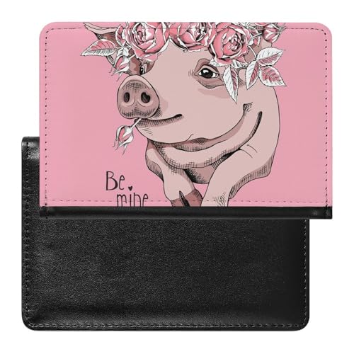 SMACQ Reisepasshülle Blume Schwein Reisepass Schutzhülle Geldbörsen Für Kreditkarten Ausweis Reisedokumente von SMACQ