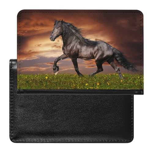 SMACQ Reisepasshülle Braunes Pferd Reisepass Schutzhülle Geldbörsen Für Kreditkarten Ausweis Reisedokumente von SMACQ