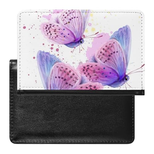 SMACQ Reisepasshülle Bunter Schmetterling Reisepass Schutzhülle Geldbörsen Für Kreditkarten Ausweis Reisedokumente von SMACQ