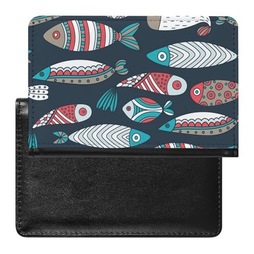 SMACQ Reisepasshülle Cartoon Fisch Reisepass Schutzhülle Geldbörsen Für Kreditkarten Ausweis Reisedokumente von SMACQ