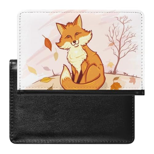 SMACQ Reisepasshülle Cartoon-Fuchs Reisepass Schutzhülle Geldbörsen Für Kreditkarten Ausweis Reisedokumente von SMACQ