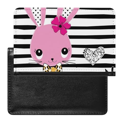 SMACQ Reisepasshülle Cartoon Hase Reisepass Schutzhülle Geldbörsen Für Kreditkarten Ausweis Reisedokumente von SMACQ