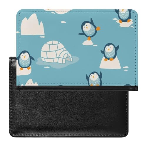 SMACQ Reisepasshülle Cartoon Pinguin Reisepass Schutzhülle Geldbörsen Für Kreditkarten Ausweis Reisedokumente von SMACQ