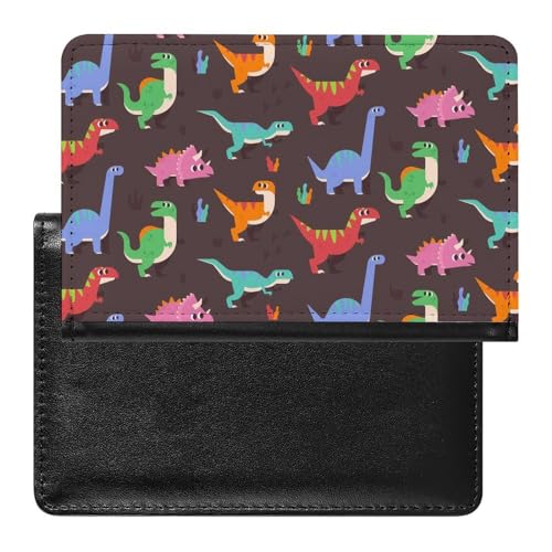 SMACQ Reisepasshülle Dinosaurier Reisepass Schutzhülle Geldbörsen Für Kreditkarten Ausweis Reisedokumente von SMACQ