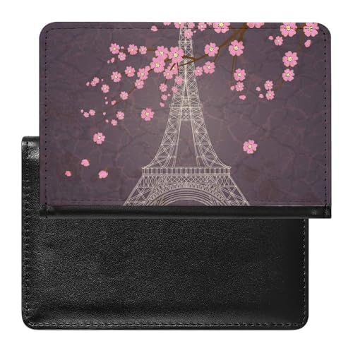 SMACQ Reisepasshülle Eiffelturm Blume Reisepass Tasche Reise Gadget Impfpass Hülle Für Damen Herren von SMACQ