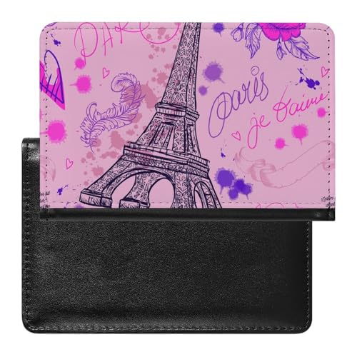 SMACQ Reisepasshülle Eiffelturm Reisepass Schutzhülle Geldbörsen Für Kreditkarten Ausweis Reisedokumente von SMACQ