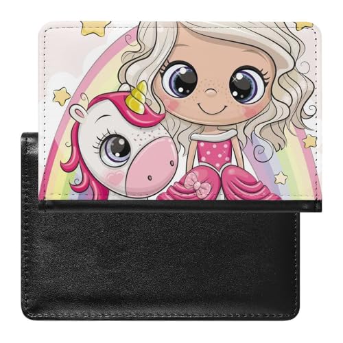 SMACQ Reisepasshülle Einhorn Mädchen Reisepass Tasche Reise Gadget Impfpass Hülle Für Damen Herren von SMACQ