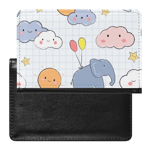 SMACQ Reisepasshülle Elefant Wolke Reisepass Tasche Reise Gadget Impfpass Hülle Für Damen Herren von SMACQ