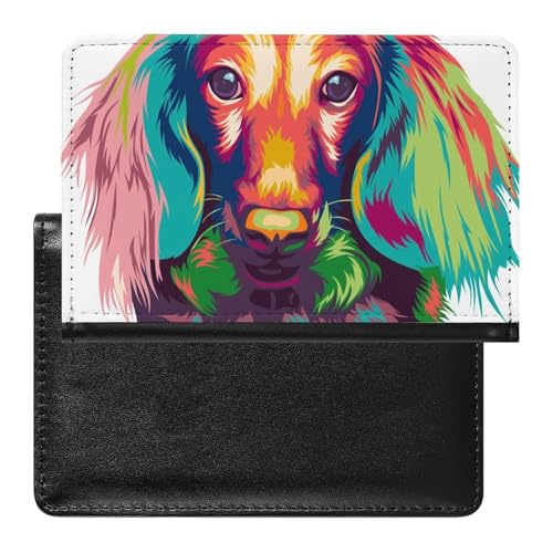 SMACQ Reisepasshülle Farbe Hund Reisepass Schutzhülle Geldbörsen Für Kreditkarten Ausweis Reisedokumente von SMACQ