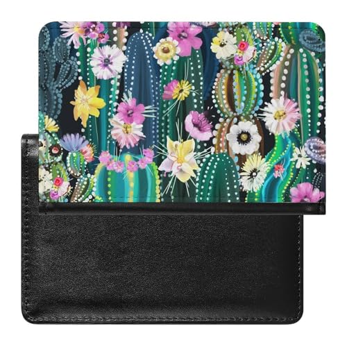 SMACQ Reisepasshülle Farbe Kaktus Reisepass Schutzhülle Geldbörsen Für Kreditkarten Ausweis Reisedokumente von SMACQ