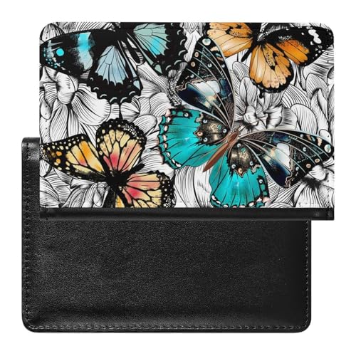 SMACQ Reisepasshülle Farbe Schmetterling Reisepass Schutzhülle Geldbörsen Für Kreditkarten Ausweis Reisedokumente von SMACQ