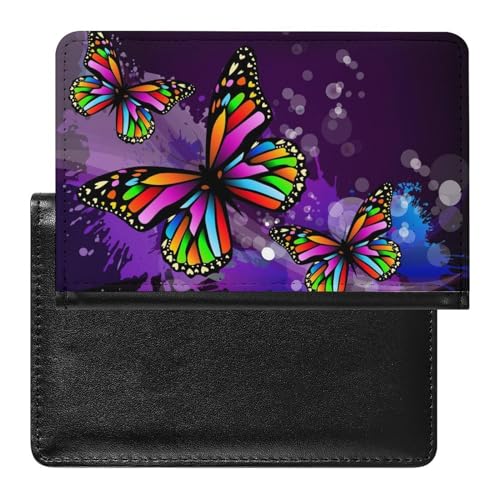 SMACQ Reisepasshülle Farbe Schmetterling Reisepass Schutzhülle Geldbörsen Für Kreditkarten Ausweis Reisedokumente von SMACQ