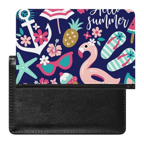 SMACQ Reisepasshülle Flamingo Reisepass Schutzhülle Geldbörsen Für Kreditkarten Ausweis Reisedokumente von SMACQ
