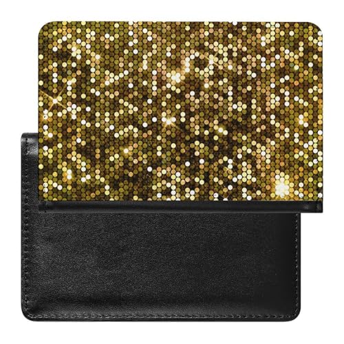 SMACQ Reisepasshülle Gold Glitzer Reisepass Schutzhülle Geldbörsen Für Kreditkarten Ausweis Reisedokumente von SMACQ