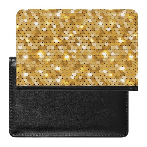 SMACQ Reisepasshülle Goldene Paillette Reisepass Schutzhülle Geldbörsen Für Kreditkarten Ausweis Reisedokumente von SMACQ