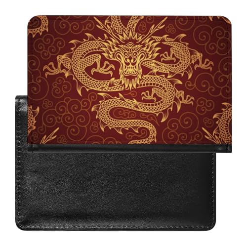 SMACQ Reisepasshülle Goldener Drache Reisepass Schutzhülle Geldbörsen Für Kreditkarten Ausweis Reisedokumente von SMACQ